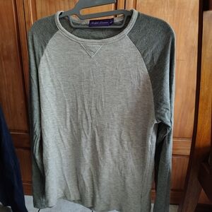 Ralph Lauren Gray  Men L/S TEE